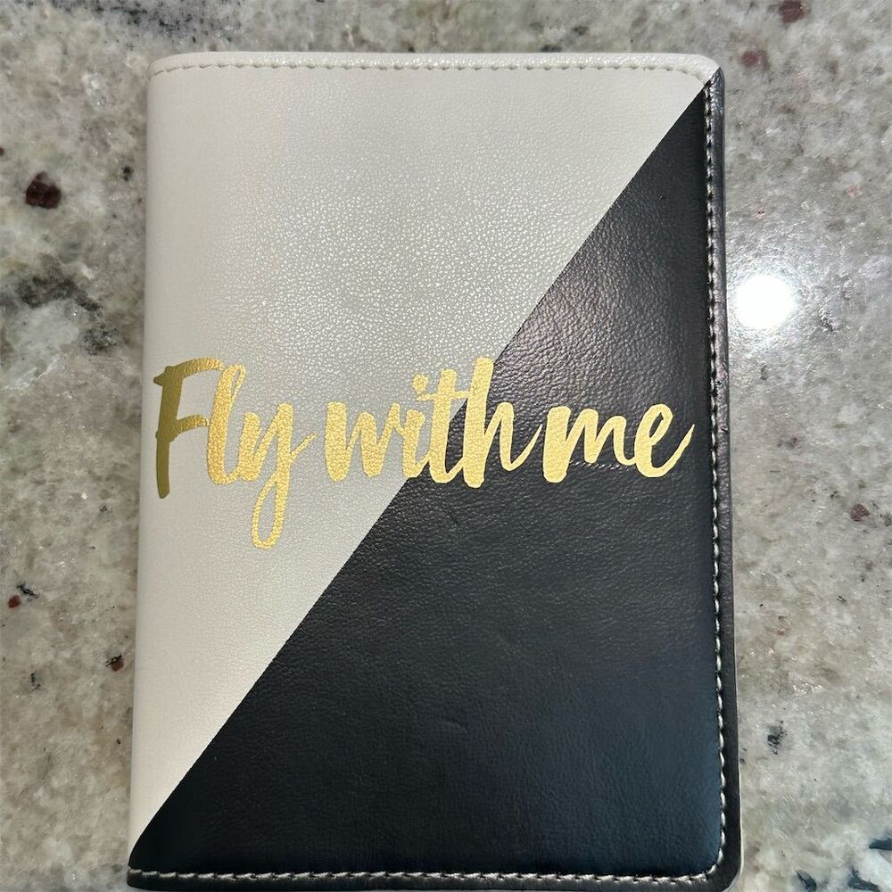 Fly With Me - A Little Something Passport Holder Black & White